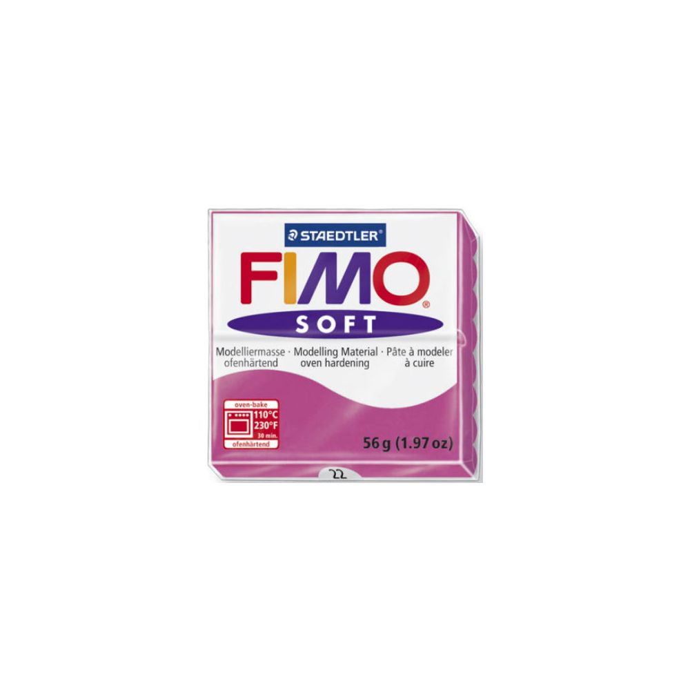 Pate à modeler FIMO SOFT FRAMBOISE N°22- 56 g