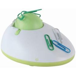 Distributeur de trombones aimanté avec roulette + réservoir - VERT