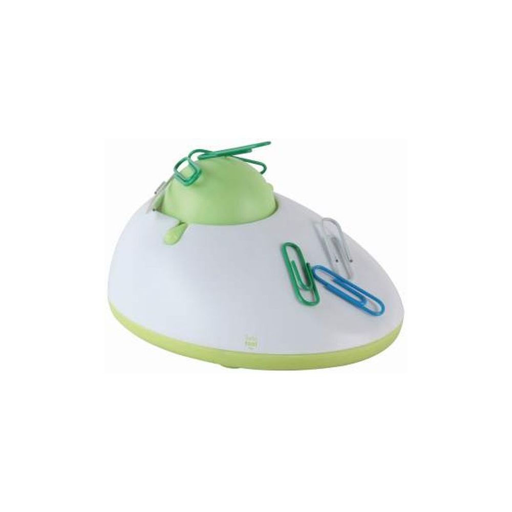 Distributeur de trombones aimanté avec roulette + réservoir - VERT
