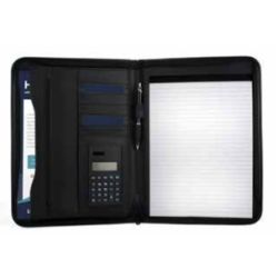 Porte Bloc Conférence avec calculatrice et poches  NOIR