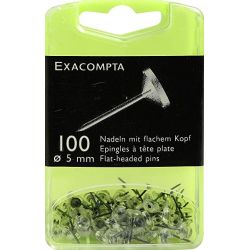 Epingle à tête plate - Diam 5mm / Hauteur 8mm Cristal (par 100)