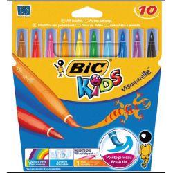 Feutre Couleur BIC KIDS Visaquarelle Pointe pinceau - 10 COULEURS