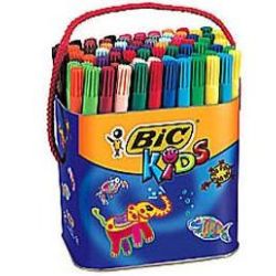 Feutre Couleur BIC KIDS Visa - Lavable - Fin - POT 84 COULEURS