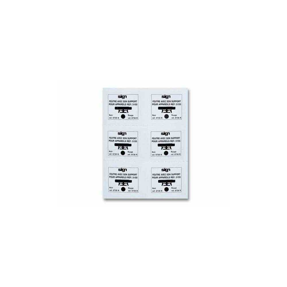 Recharge SIGN 6735 NOIR pour Dateur 3155 (Lot de 6)** NSFP