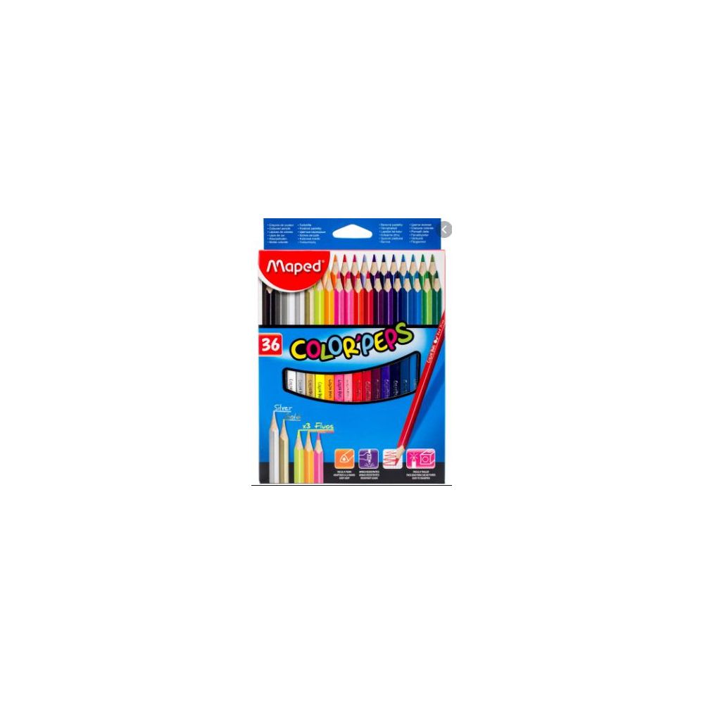 Crayon Couleur MAPED Color Peps - Triangulaire - Pochette 36 couleurs