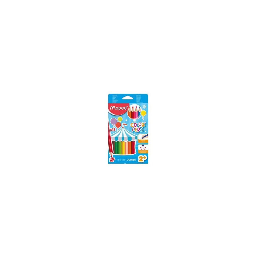 Crayon Couleur MAPED Color Peps Jumbo 4.7mm Triangulaire 12 couleurs