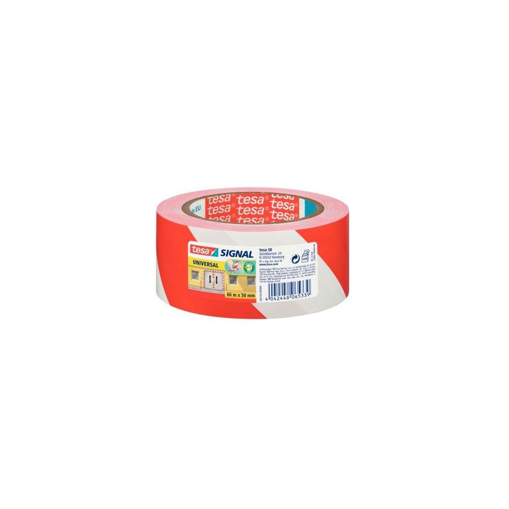 Adhesif ROUGE et BLANC 60mm x 66m de signalis.TESA