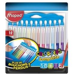 Feutre Couleur MAPED Color Peps Long Life Lavable Moyen - 12 COULEURS