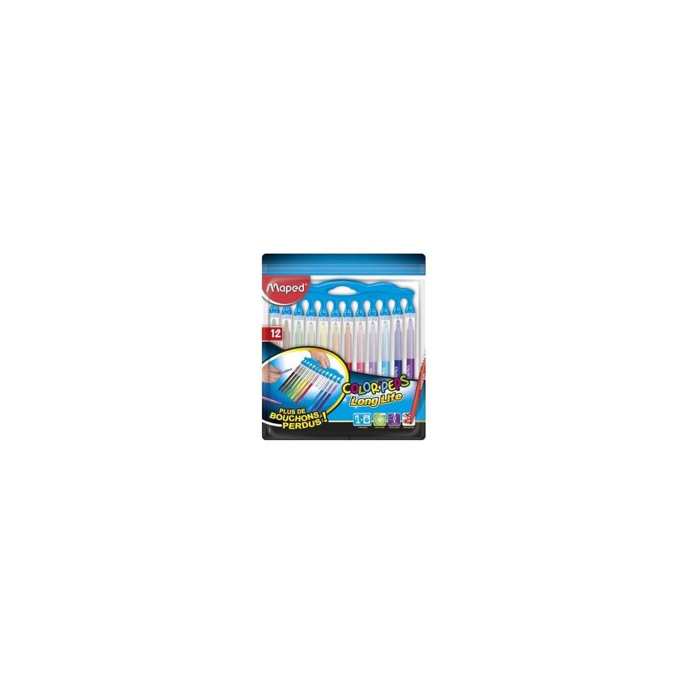 Feutre Couleur MAPED Color Peps Long Life Lavable Moyen - 12 COULEURS