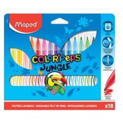 Feutre Couleur MAPED Color'Peps Jungle  Lavable - Moyen - 18 COULEURS