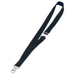 Lacet pour Porte Badge NOIR - 44cm Attache métallique 