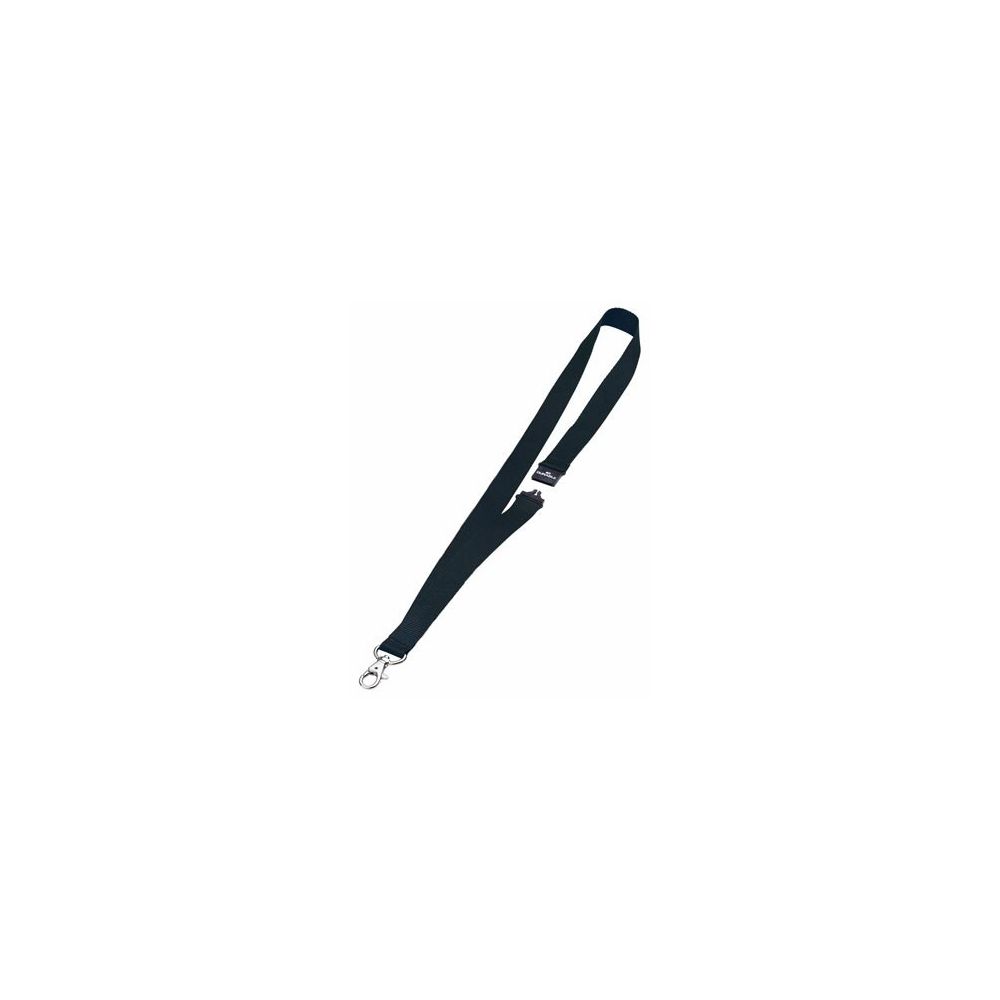 Lacet pour Porte Badge NOIR - 44cm Attache métallique 