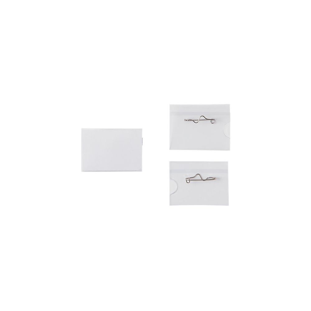 Badge à epingle - Plastique incolore - 4 x 6cm - (Unité)