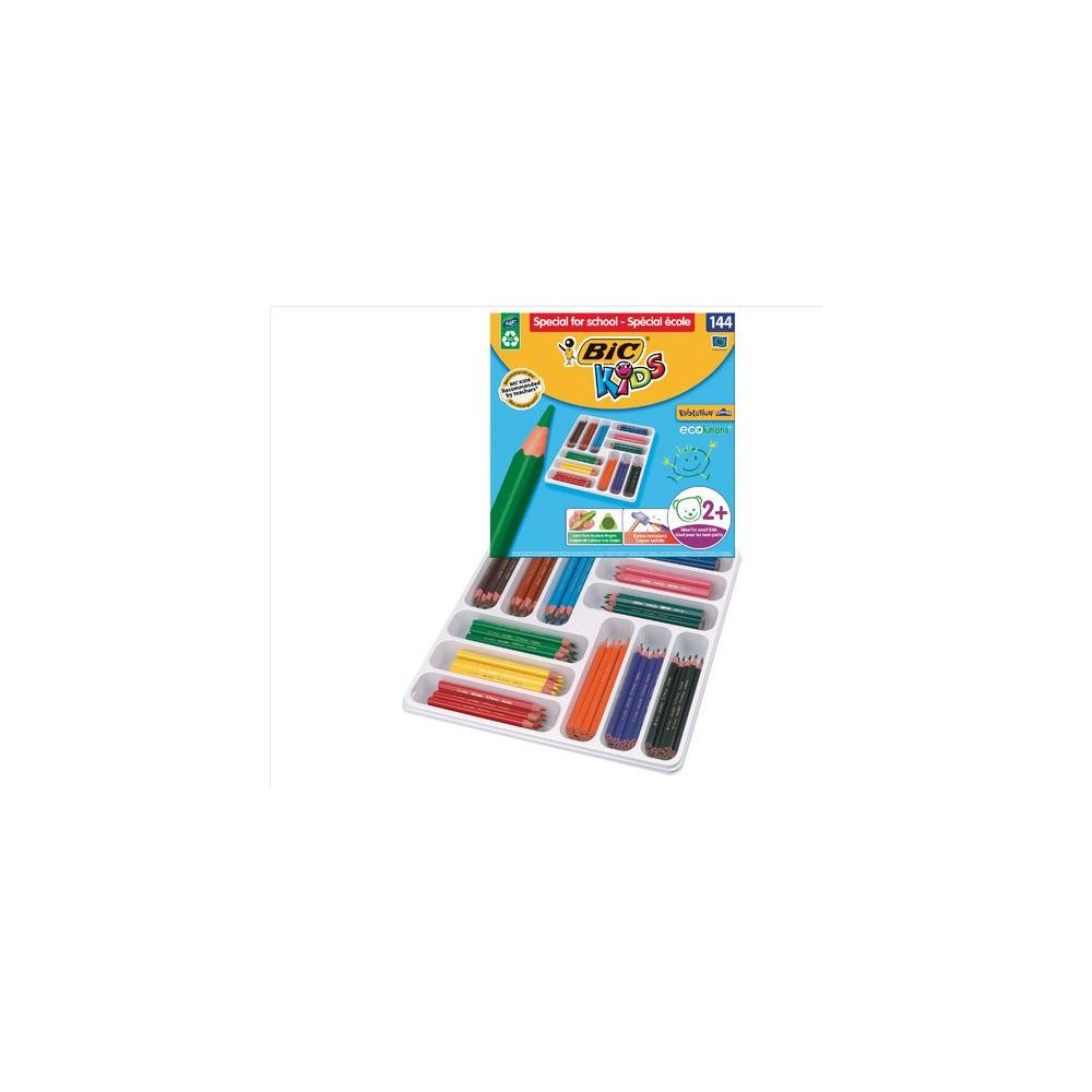 Crayon Couleur BIC EVOLUTION Recyclé - Triangle Class Pack 144 coul.