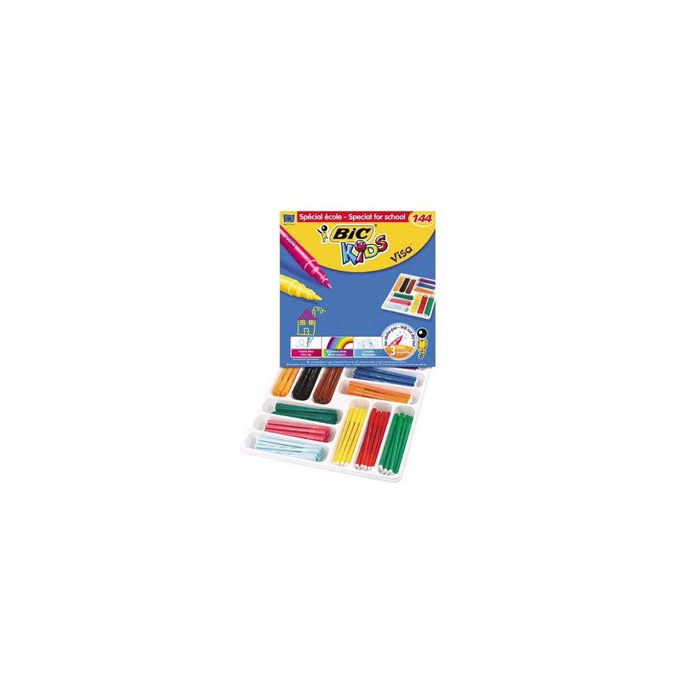 Feutre Couleur BIC KIDS Visa - Lavable - Fin ClassPack 144 COULEURS