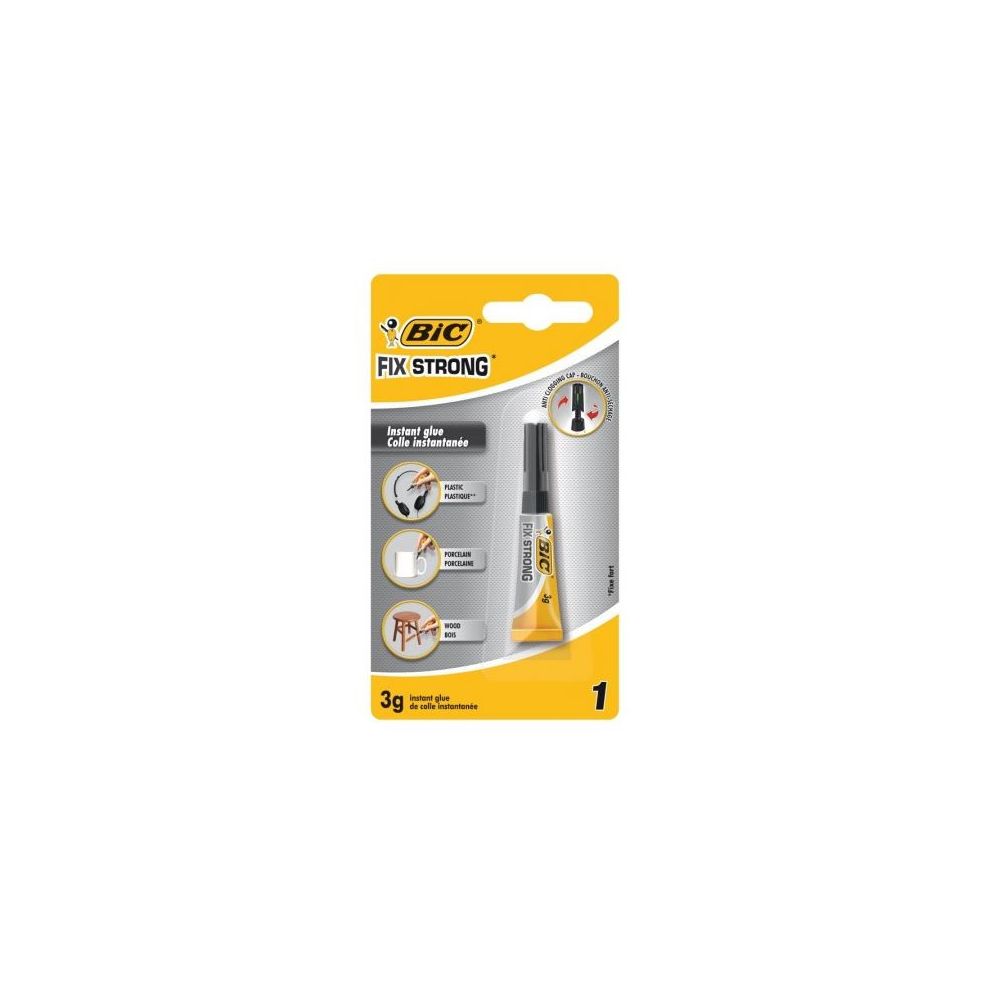 Colle Super Glue BIC Fix Strong - Prise rapide - 3 Gr