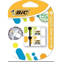 Gomme Blanche BIC Mini Plast Office (sans PVC) - (Blister de 2)