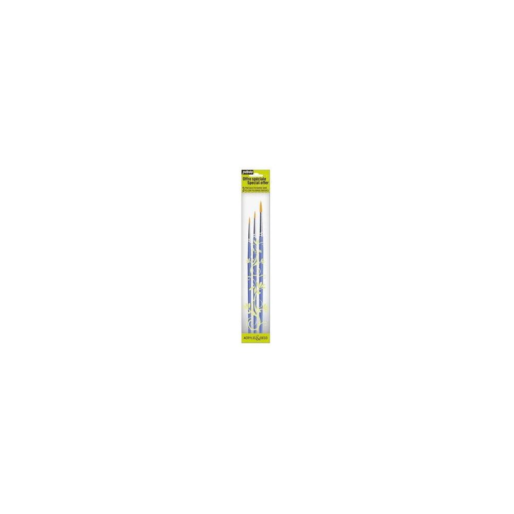Pinceaux Polyamide rond PEBEO N° 000 - 2 -6 (Pochette de 3)