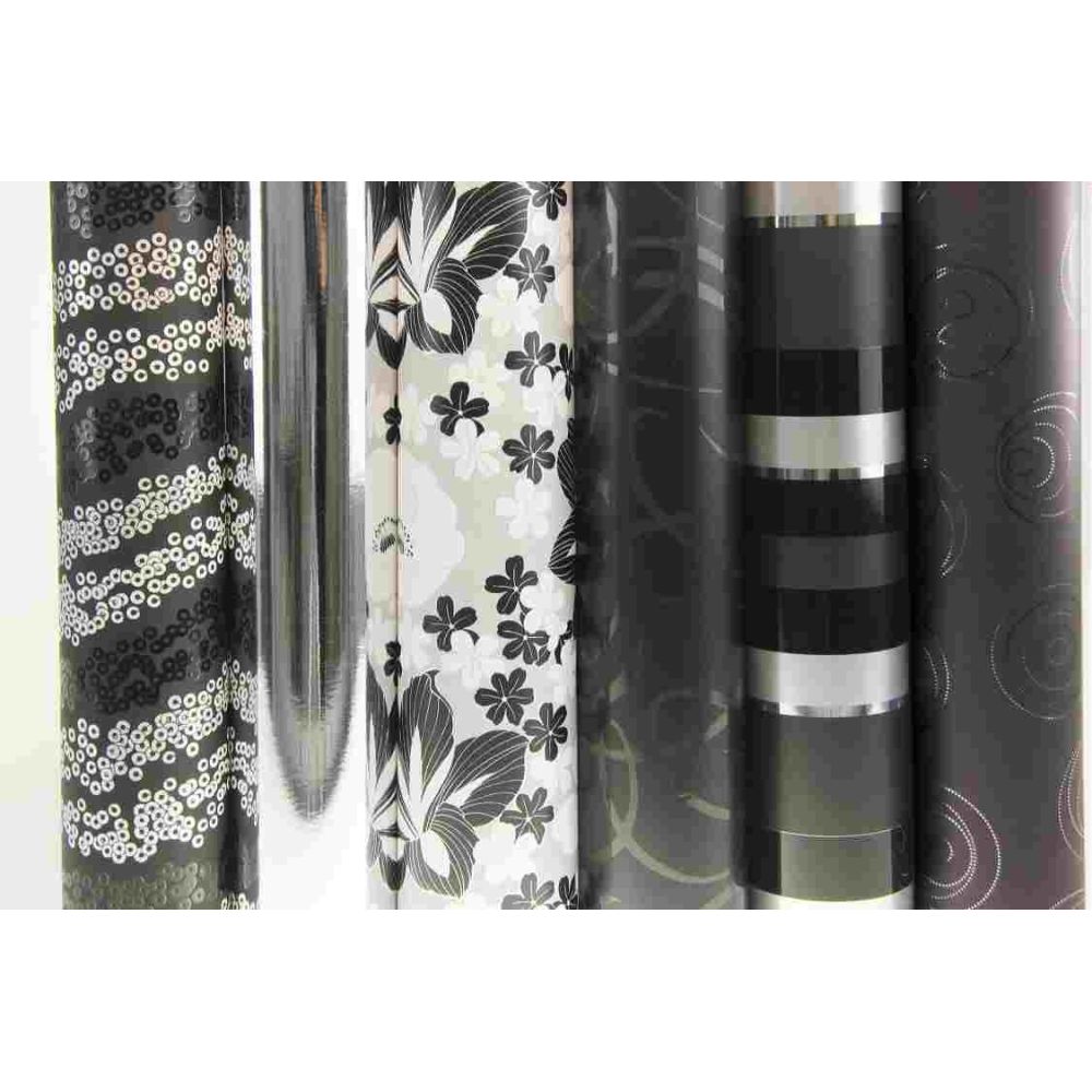 Papier cadeau en rouleau NOIR - 2m x 0,7m - 80 g
