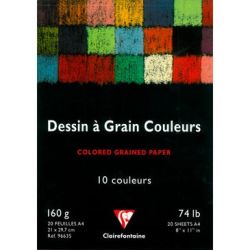 Papier dessin -  A4 - 160gr - 20 Feuilles - COUL. VIVES  CLAIREFONT.