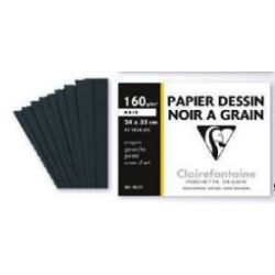 Papier dessin - A3 - 160gr - 12 feuilles NOIR - CLAIREFONTAINE