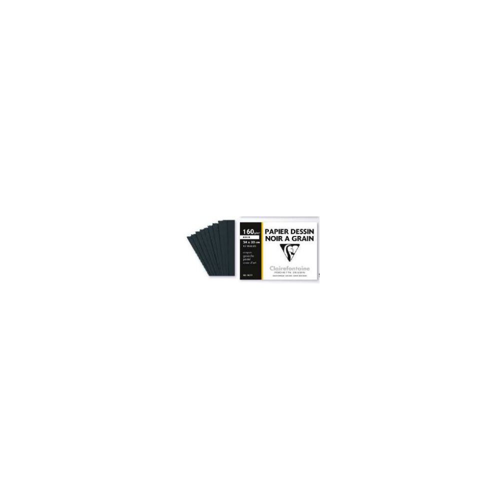 Papier dessin - A3 - 160gr - 12 feuilles NOIR - CLAIREFONTAINE