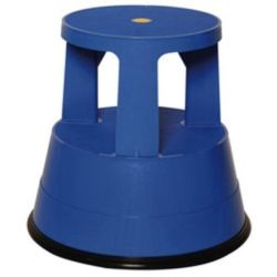 Marchepied 3 roulettes escamot. - H : 43cm - Charge 150 Kgs BLEU