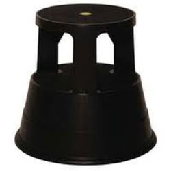 Marchepied 3 roulettes escamot. - H : 43cm - Charge 150 Kgs NOIR