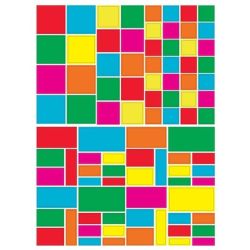 Gommettes GEOMETRIQUES Carrés/Rectangles divers (Paquet 1 800 unités)