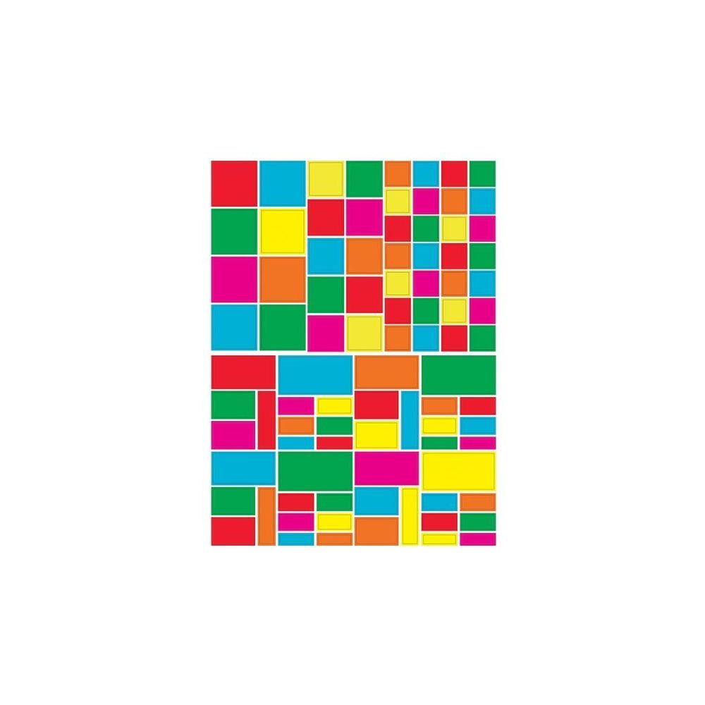 Gommettes GEOMETRIQUES Carrés/Rectangles divers (Paquet 1 800 unités)