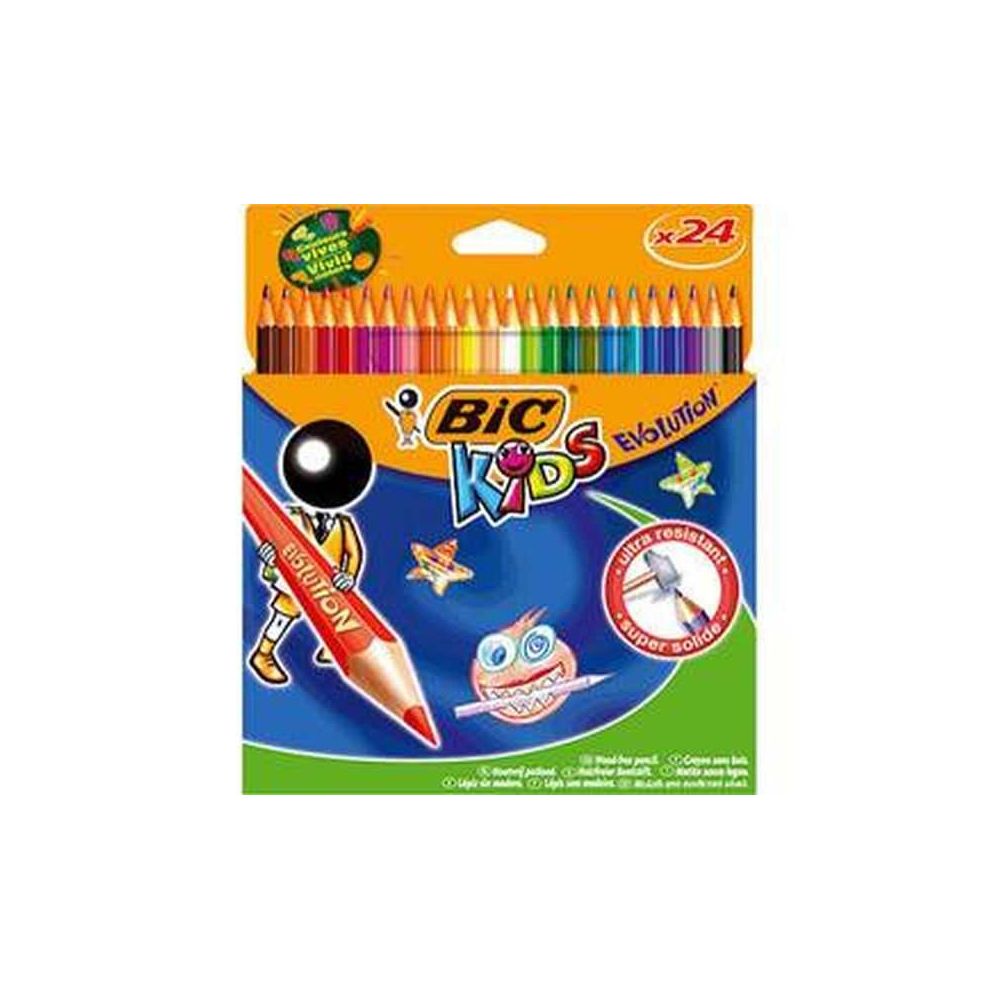 Crayon Couleur BIC EVOLUTION Recyclé - Pochette de 24 couleurs