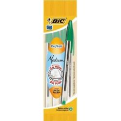 Stylo Bille BIC CRISTAL - 1mm - VERT ( x4) - 8308581 (Blister)