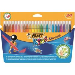 Feutre Couleur BIC KIDS Couleur - Lavable - Médium - 24 COULEURS