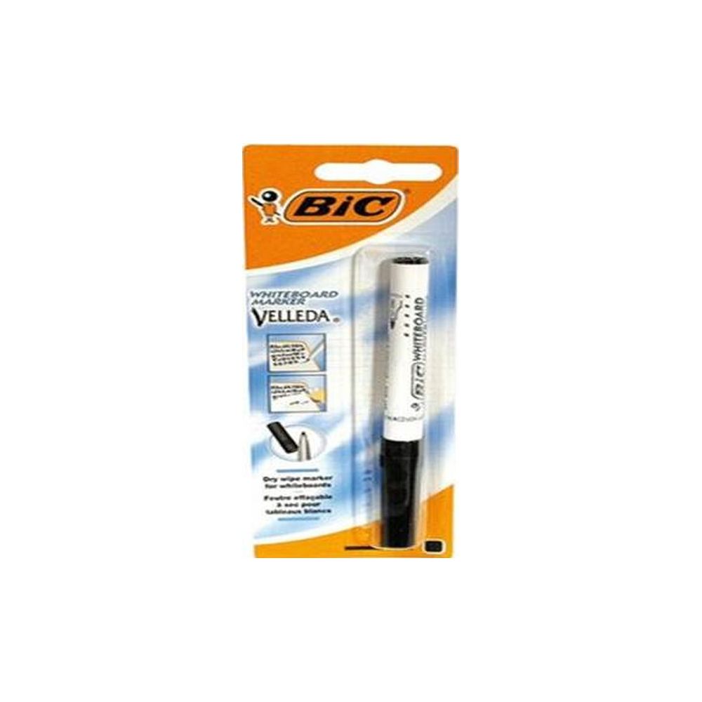 Marqueur effaç. BIC VELLEDA 1741 - Ogive Medium 1.5mm - NOIR (Blist)
