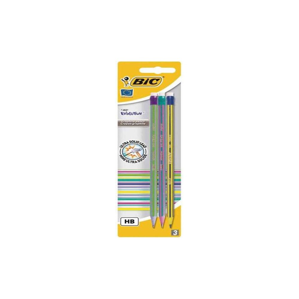 Crayon Papier HB BIC EVOLUTION 646 - Par 3 - 46/1199 (Blister) **