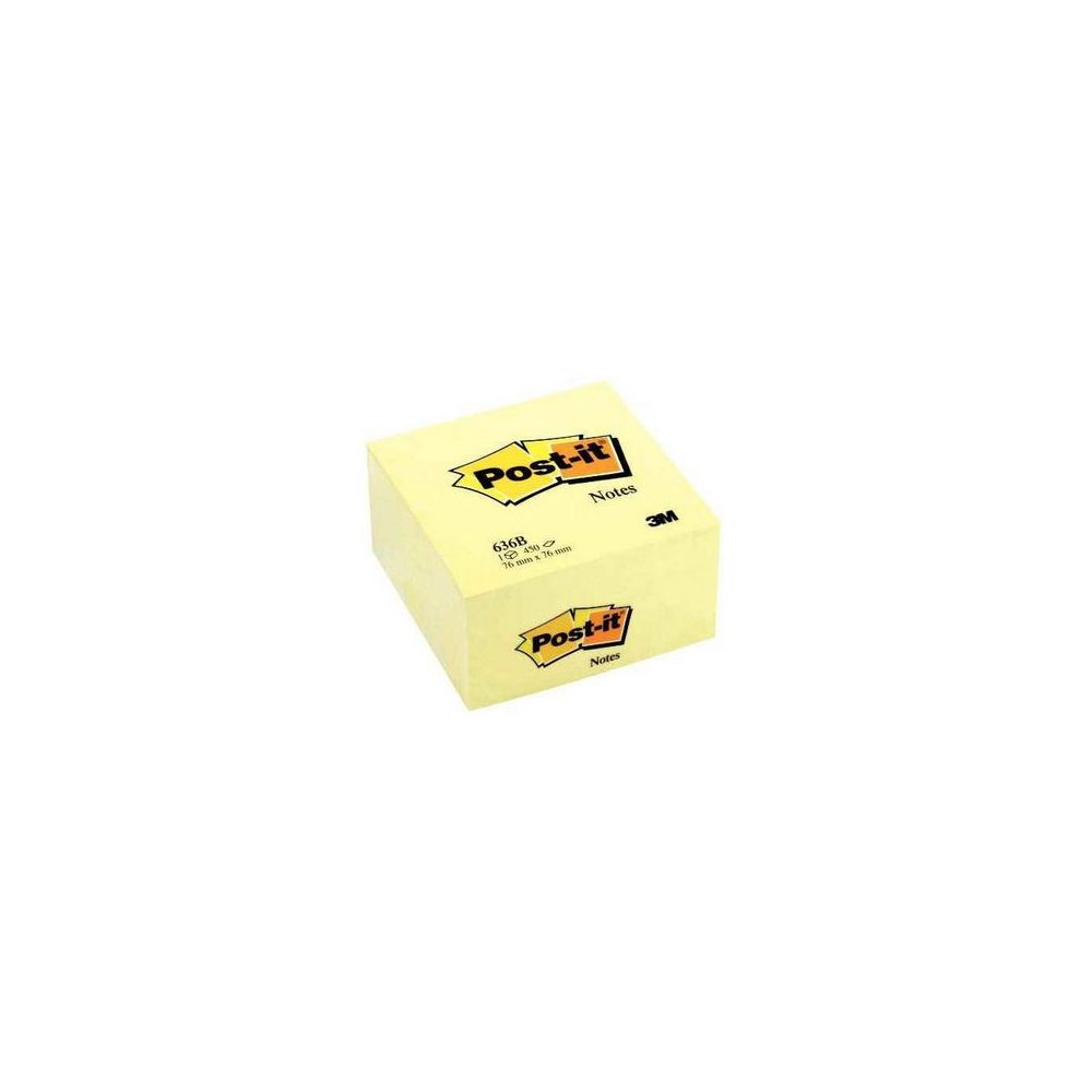 Bloc Cube repositionnable 76 x 76mm - POST-IT - 450 f. - Recyclé JAUN