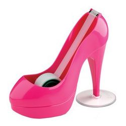 Devidoir de ruban adhésif - Escarpin - ROSE + 1 rouleau 8,9m x 19mm**