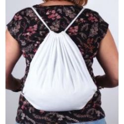 Sacs à dos en coton blanc 38 x 38cm - A décorer avec feutres/rubans..
