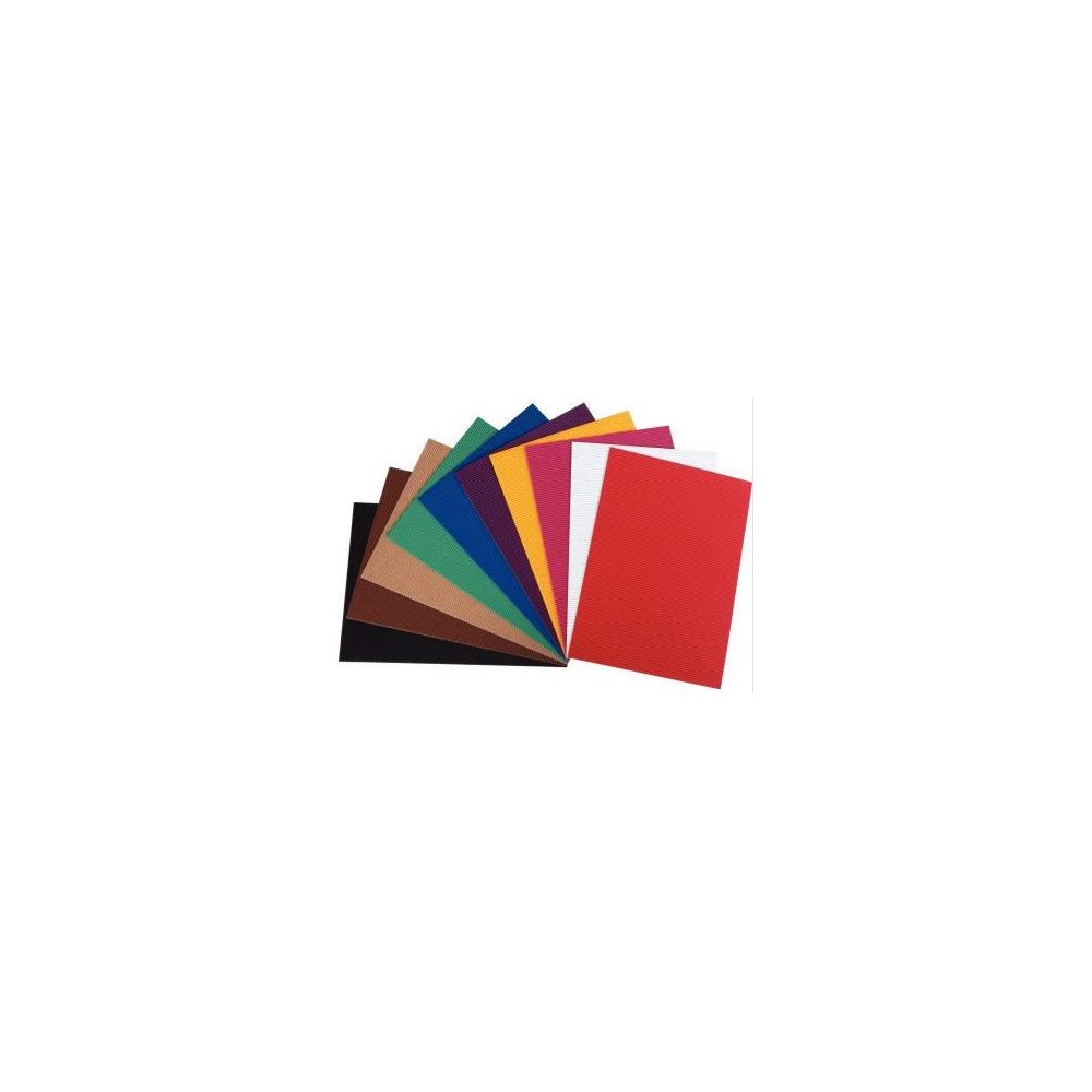 Carton ondulé 25 x 35cm - 10 feuilles - Couleurs assorties