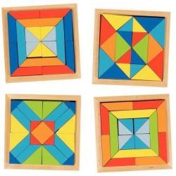 Plateaux de mosaïques en bois 15 x15 cm - 4 plateaux de 20 pièces