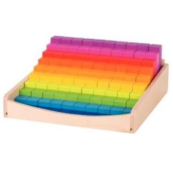 Réglettes de calcul en bois dans coffret - 100 pièces