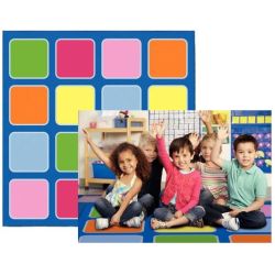 Tapis de regroupement lavable antidérapant - 2 x 2 m - 16 Carrés