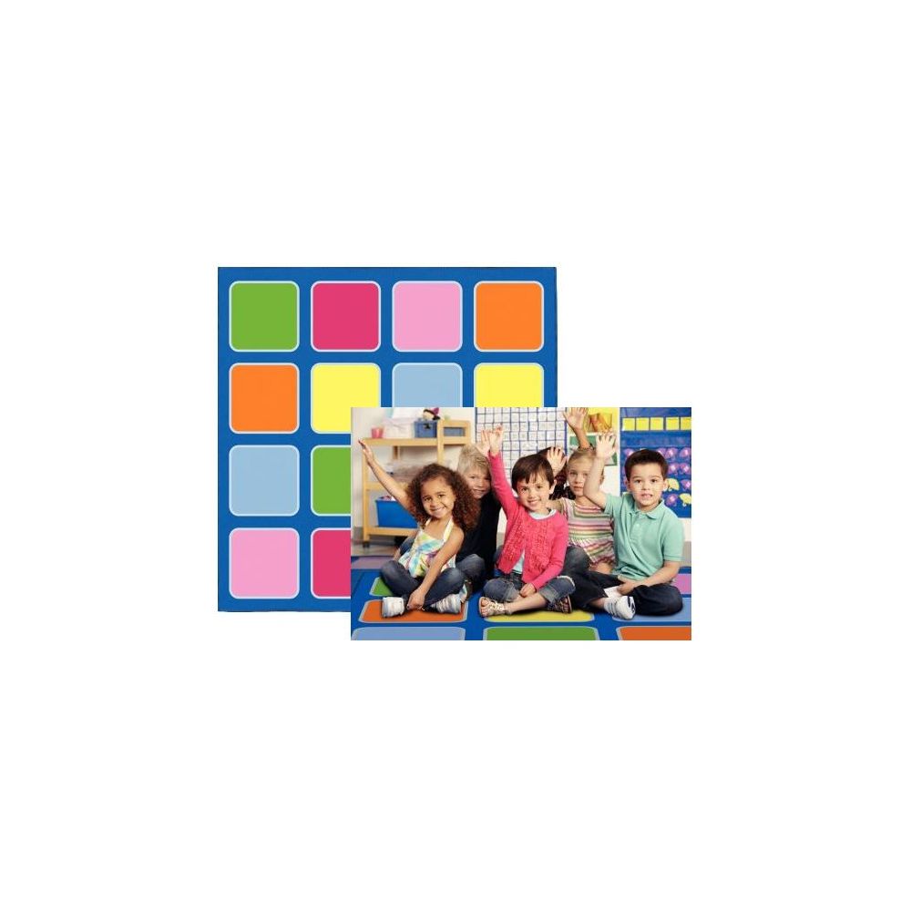 Tapis de regroupement lavable antidérapant - 2 x 2 m - 16 Carrés