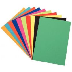 Feuille dessin 50x65cm 250g - 100 feuilles - Couleurs assorties