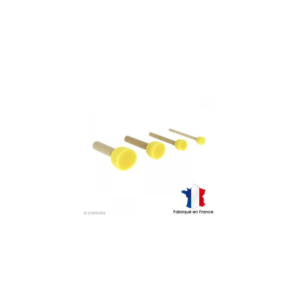 Tampons pochoir mousse CLEOPATRE - Diam. 1, 2, 3 et 4 cm (le lot 4)