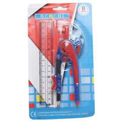 Compas à crayon + règle de 15cm   - en plastique - 1er PRIX