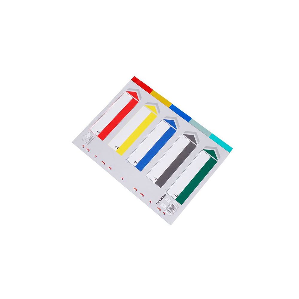 Intercalaires PVC A4 05 touches couleurs + Page d index