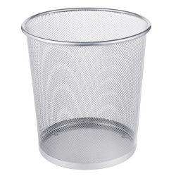 Corbeille papier en métal ronde - 13L - 26.5 x 30cm - GRISE