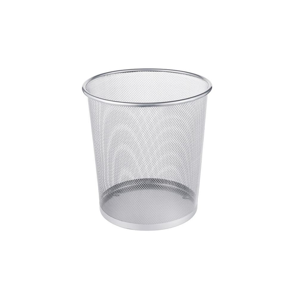Corbeille papier en métal ronde - 13L - 26.5 x 30cm - GRISE