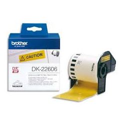 Rouleau étiq BROTHER DK22606 62mm x 15m jaune
